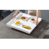 BEYLANG Glossy Black Sturdy Acrylic Serving Tray with Handles-24x24Inch-Serving Coffee,Appetizer,Breakfast,Butler-Kitchen