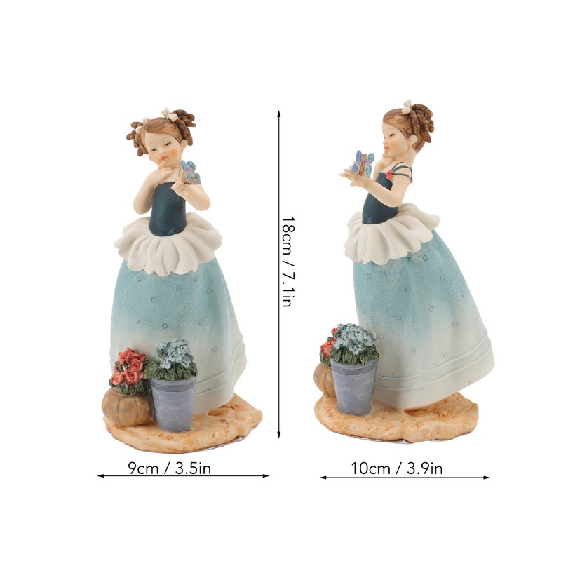 Victorian Girl Resin Ornament Exquisite Cute Stable Desktop Resin Handicraft