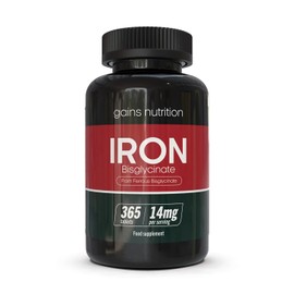GN Iron Bisglycinate | 365 High Strength Iron Tablets (Ferrous Bisglycinate) - 14mg Iron per Serving | Iron Supplements for Women & Men | Non-GMO, Gluten & Allergen Free | Made in The UK