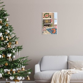 Stupell Industries Cozy Christmas Fireplace Tree Wood Wall Art, Design by Be Ni La