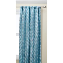 ECLIPSE Naya Mid Century Modern Blackout Thermal Rod Pocket Window Curtain for Bedroom (1 Panel), 37 in x 95 in, Sky