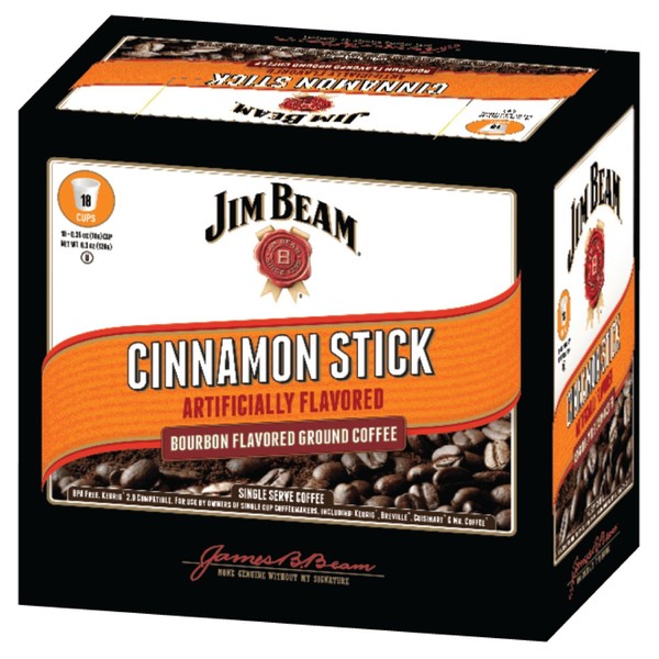 Jim Beam Cinnamon Stick Bourbon Flavored Single Serve Coffee, 18