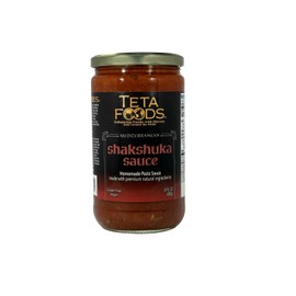 Teta Foods Shakshuka, Lebanese tomato sauce, consumed with cooked eggs, omellets, eggplant parmasan, pasta, sandwiches and more. Clean label.