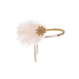BABEYOND 1920s Headband Feather Women's 20s Style Flapper Showgirl Charleston Hair Band Great Gatsby Women's Fancy Dress Costume Accessories Champagne