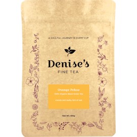 Denise's Fine Tea, USDA Organic, Orange Pekoe, Black+Green Tea, Loose Leaf (100g)