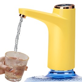Water Bottle Pump for 5 Gallon Water Bottle Dispenser Pump SystemUSB Charging Automatic Drinking Water Pump Portable Electric Water Dispenser (Yellow)