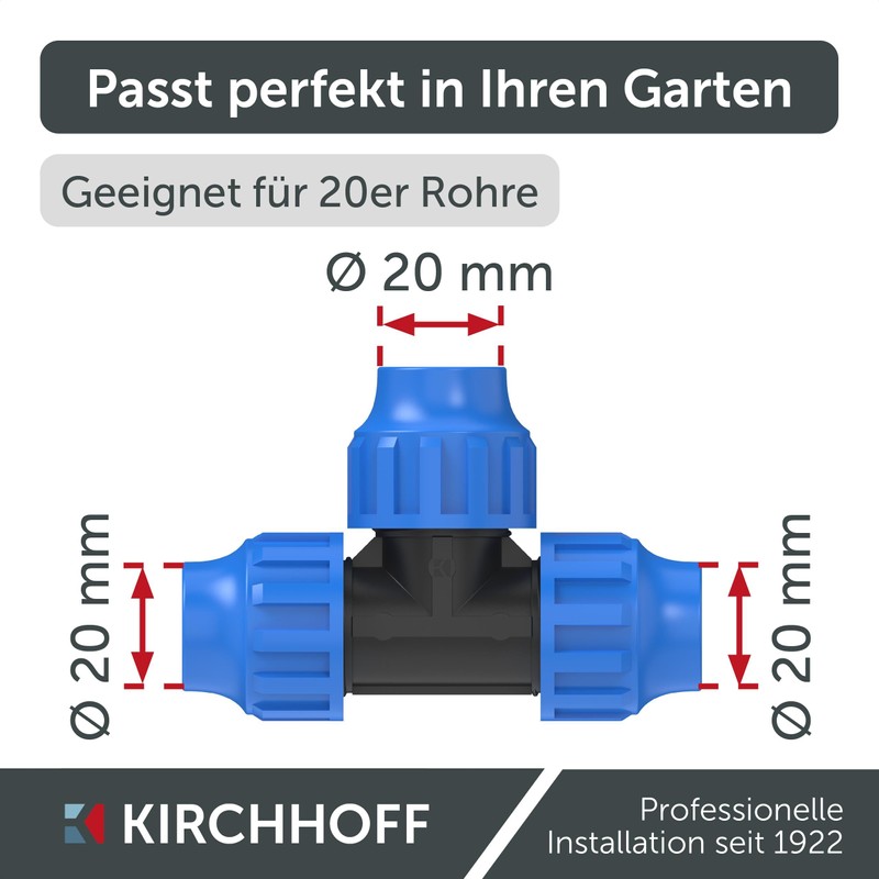 Kirchhoff Fitting T Plastic 20 x 20 x 20 mm