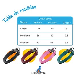 MASCRETTA Collar para Perro con diseño Ajustable de Algodón Compatible con Cualquier Correa. Collar para Razas Chicas, Medianas o Grandes. Collar para Perro y Gato. Dog Collar (Rojo, M)