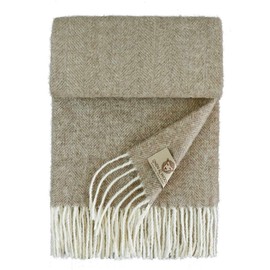 Linen & Cotton Classico Unisex 100% Merino Wool Scarf with Herringbone Pattern