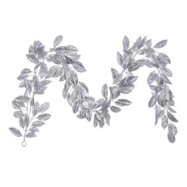 Vickerman 6' Silver Artificial Gardenia Glitter Garland.