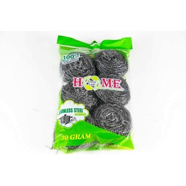 Uniware Heavy Duty Stainless Steel Metal Scourer for All Kitchen Use, 6-Pack (30g)