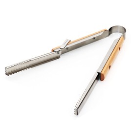 PYKES PEAK TOUGH LIGHT Tongs, Foldable, Compact, Fire Scissors, Bonfire, Barbecues, Stainless Steel, Yakiniku, Can Hold Firewood, 5.9 inches (15 cm) When Stored, 1 Wood Handle