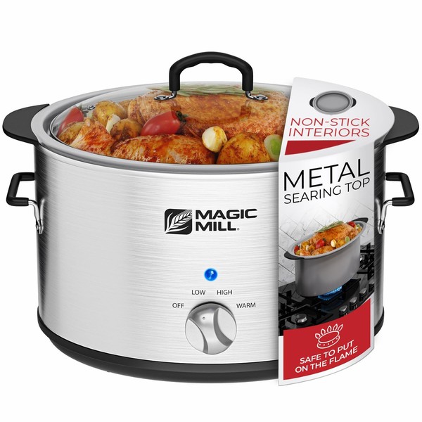 Magic Mill Slow Cooker 10 Quart | Extra Large Non-Stick