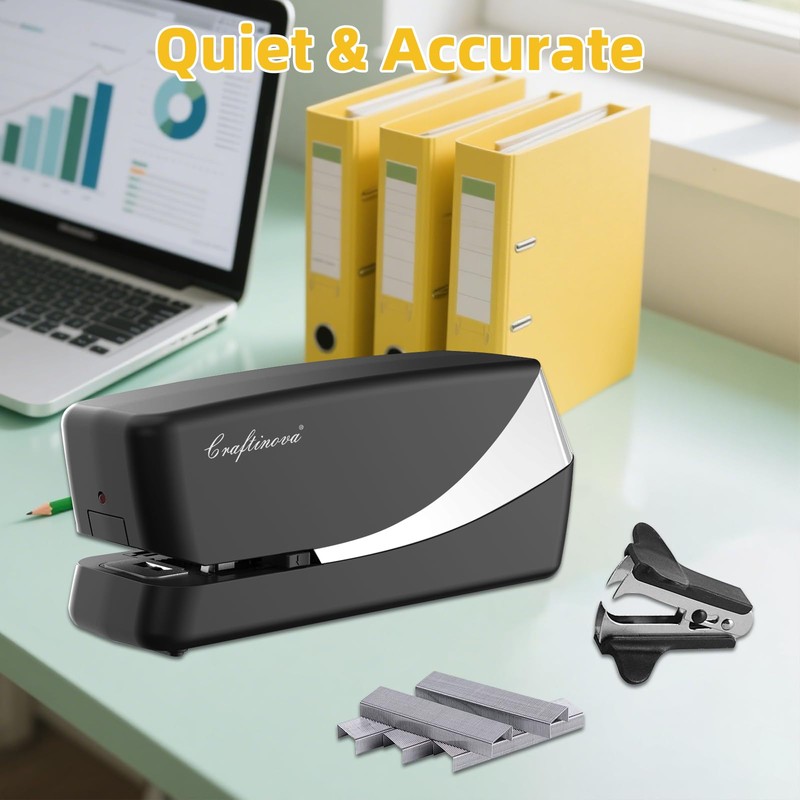 Craftinova Electric Stapler,Automatic,Inclued 2000 Staples and 1 Staple Remover, Heavy