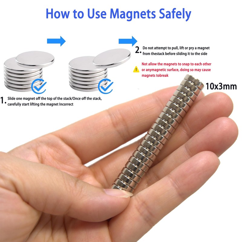 60 pcs Small Strong Rare Earth Magnets,6 * 2mm N52