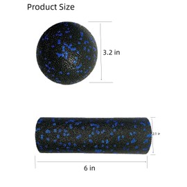 Mrxxjz Mini Foam Roller and Massage Ball Set, 6-Inch Small Foam Roller & 3.2-Inch Ball for Travel, Back, Legs, and Muscle Recovery
