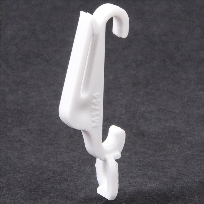 White Fast Track Curtain Gliders - 40mm Hooks for Window
