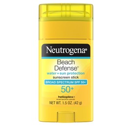 NEUTRÓGENA | Bloqueador Protector Solar Facial 50 en Stick | Protector en Barra | Solar Beach Defense | Resistente al Agua | Apto Pieles Grasas y Mixtas | Oil Free | 42 Gr
