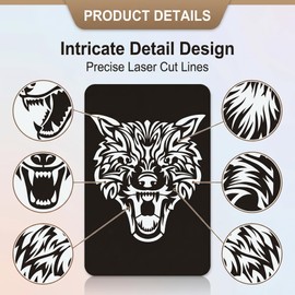 6 Sheets Temporary Tattoo Stencils, 34pcs Animal Tiger Wolf Totem Patterns, Henna Tattoo Stencil Kit, Arabian Tattoo Stickers for Face Body Paint Art