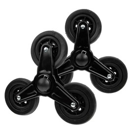 2 ruedas plegables para carrito de compras, accesorios antideslizantes, se instalan fácilmente con soporte de Metal, ruedas negras para escalar