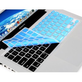 XSKN Hebrew English Language Blue Silicone Keyboard Skin Cover for 2015 and Before 2015 Released New MacBook Air 13 & New MacBook Pro 13 15 17 Inch - US/European ISO Common Keyboard