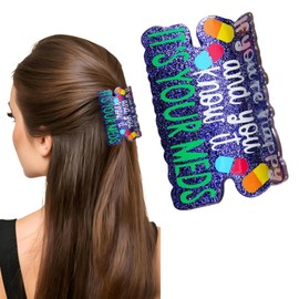 Cute Funny Nurse Hair Clips Glitter Acetate Claw Clips for Women Medical Themed Hair Accessories Nurse Pharmacist Gift (Blue)