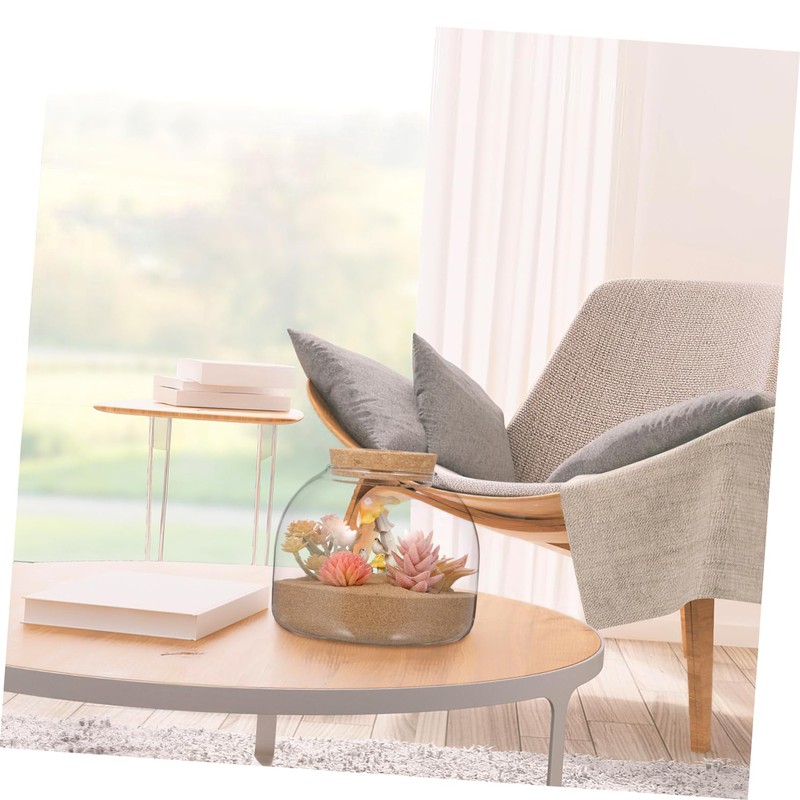 BUGUUYO Glass Terrarium Jar with Moss Terrarium Landscape Container for