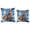 Fantasy Steam Train Winter Throw Pillow