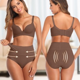 UMMISS Womens Underwear Cotton High Waisted Tummy Control Panties Plus Size Ladies Briefs XL 2XL