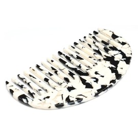 QinGoo Acetate Breiter Haarkamm Zahnkam Hair Comb Damen Frauen Haarkamm 1stück(11.8cm*6.2cm,Black White)