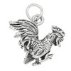 LGU Sterling Silver Oxidized 3D Gamecock Rooster Charm