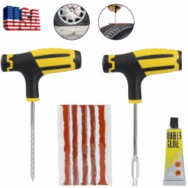 Miniduino 8pc Tire Repair Kit DIY Flat Tire Repair Home Plug Patch Car Truck Motorcycle