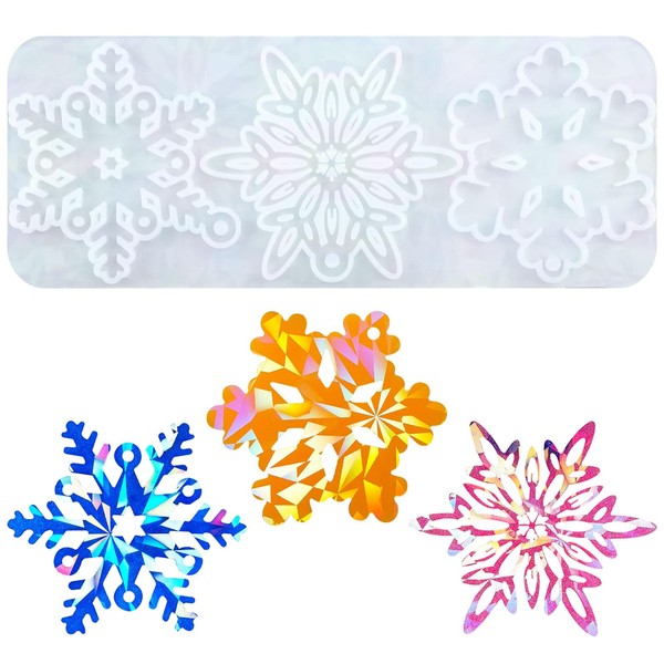 WANDIC Snowflake Molds Christmas Ornament Resin Molds for DIY Christmas