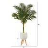 Nearly Natural 5ft. Golden Cane Artificial Palm Tree in White