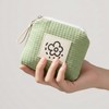 Floral Pattern Pouch, Waffle with Zipper, Cosmetics, Toiletries, Travel, Business