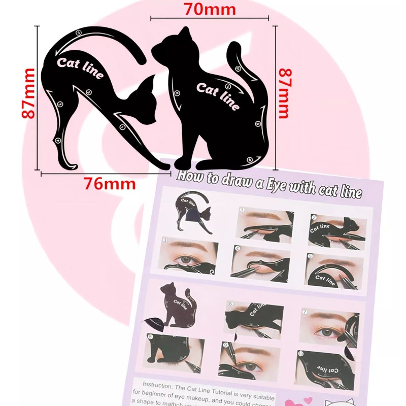 Bisutex Delineador Ojos Plantilla De Gato Para Delinear Ojos Color