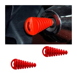 JNNJ Pack of 2 Silencer Exhaust Washplugs, Motorcycle Silencer Exhaust Washer Plugs, Waterproof Rubber Plugs, Exhaust Pipes Plugs for Motorcycle (Red)