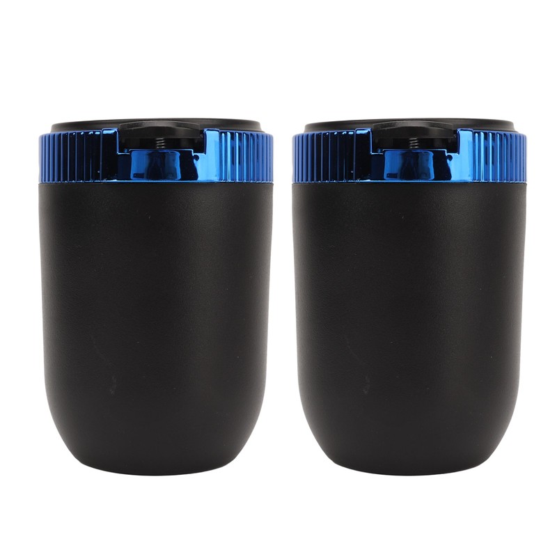 2Pcs Car Ashtray with LED Blue Light Portable Removable Car