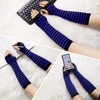 Bienvenu Punk Gothic Rock Long Arm Warmer Fingerless Gloves, Black