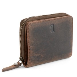 Berliner Bags Sara Ladies Small Leather Wallet with TUV Approved RFID Protection + Gift Box, erdfarben, Vintage