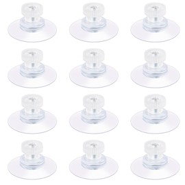 DAJISI 12 Pieces Suction Cups for Windows, 25mm Suction Cups for Glass, Clear PVC Plastic Sucker Pads Without Hooks, Window Suction Cup for Wall Door Glass Window Car Shade