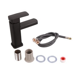 Kitchen Sink Faucet Cold Hot Water Plastic Quadrate Black for Bathroom Kitchen Hotel