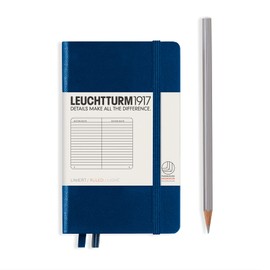 LEUCHTTURM1917 - Pocket A6 Ruled Hardcover Notebook (Navy) - 187 Numbered Pages
