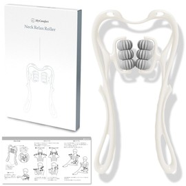 【首に挟むだけで0秒コリほぐしｘセルフケア説明書付】 首 マッサージ 肩こり 首こり 解消グッズ ツボ押し 【施術数10万人超の柔道整復師監修】【電池/充電一切不要ｘ全身ケアが可能】 肩コリ解消グッズ 肩凝り解消グッズ 健康器具 健康グッズ 敬老の日 父の日 母の日 ギフト プレゼント 誕生日 に (アイボリー)