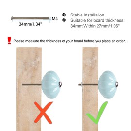 sourcing map 6pcs Ceramic Knobs Drawer Pumpkin Shape Pull Handle Furniture Door Cabinet Cupboard Wardrobe Dresser Replacement Blue