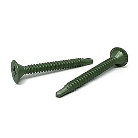 (625 Pieces) #8x2-1/4" Combo Flat Head Self Drilling Cement Board Screws Zinc Green