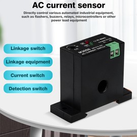 Jadeshay AC Current Meter Switch, Normally Open Current Detection Switch Adjustable 0.2-30A AC240V with Current Overrun Alarm