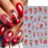 3 Sheets Embossed Maple Leaf Nail Stickers Autumn Fruit Nail