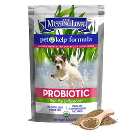 Pet Kelp Probiotic Powder Formula, Organic & Limited Ingredient Superfood Supplement, Kelp, Flaxseed, Pumpkin & Probiotics, Omegas & Probiotics for Digestive Health for Puppy, Adult & Senior Dogs, 8oz