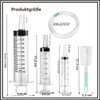 100 ml Syringe, 4 Pieces Large Syringes with Hose, 100